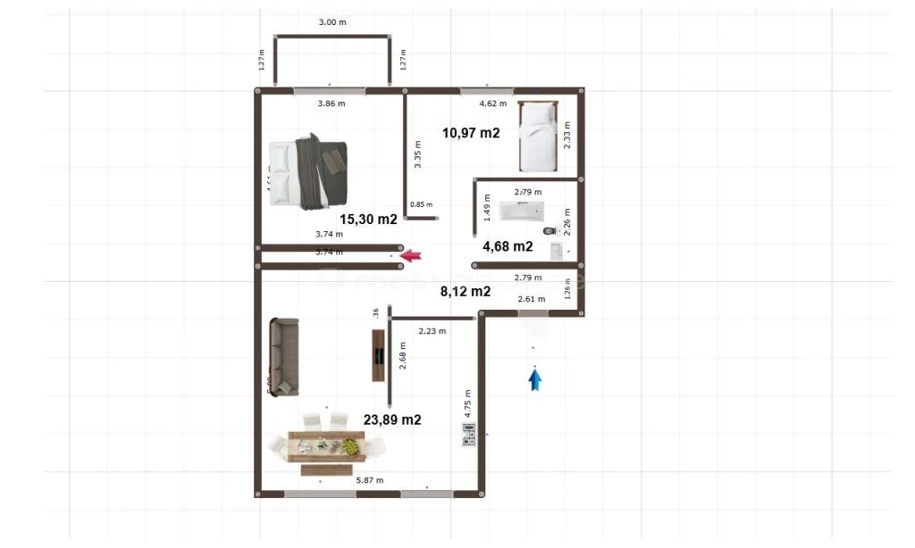 3 pokoje, mieszkanie 104,00 m², piętro 1, oferta nr , SMVOMO738, Kąty Wrocławskie, Legionów