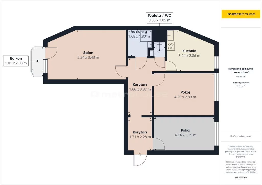 3 pokoje, mieszkanie 62,46 m², piętro 3, oferta nr , SMPIKI689, Katowice, Piotrowice-Ochojec, Ochojec, Łętowskiego