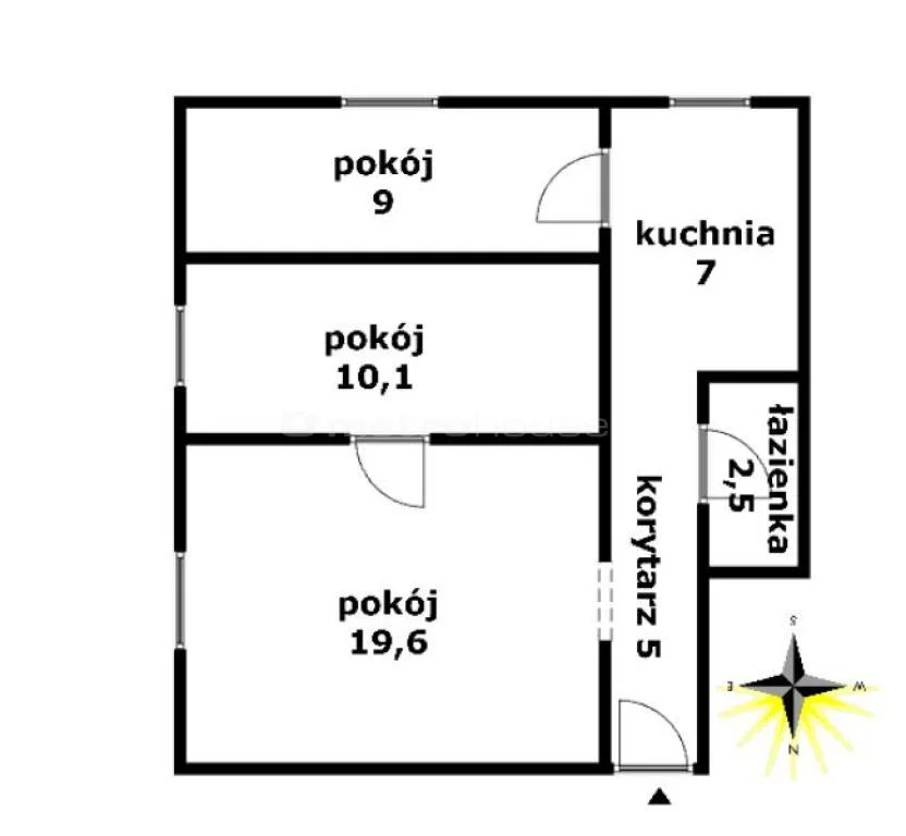 3 pokoje, mieszkanie 56,70 m², piętro 2, oferta nr , DODU684, Lipno