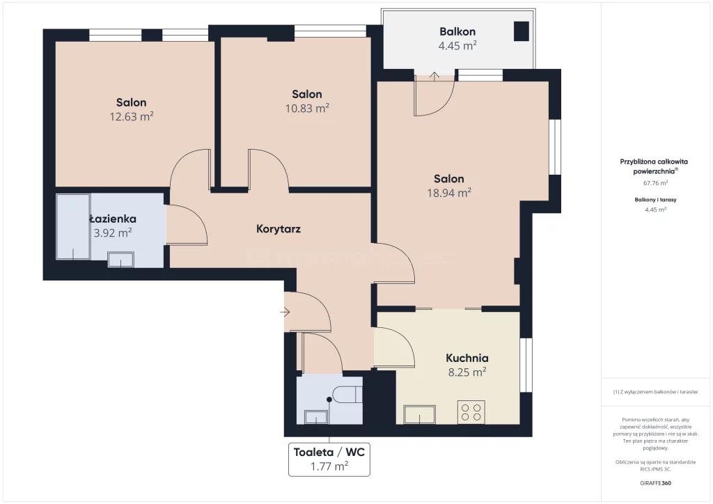 Apartament na sprzedaż, 68,10 m², 3 pokoje, piętro 2, oferta nr SMSUMA585