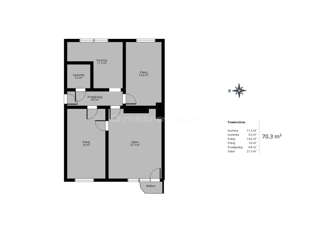 3 pokoje, mieszkanie 70,29 m², piętro 3, oferta nr , SMSOSI957, Łódź, Górna, Górna