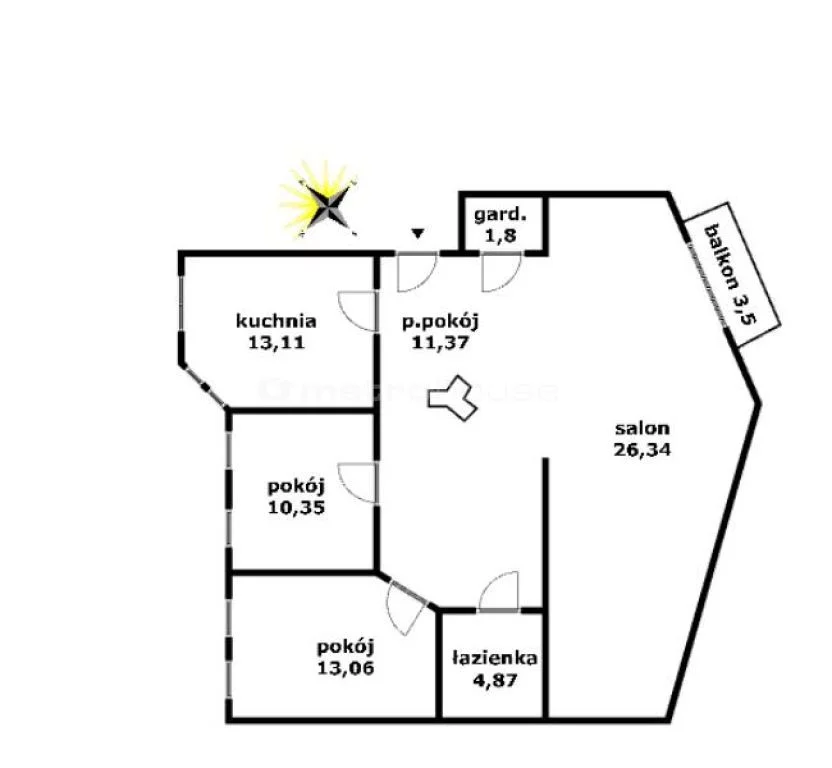 3 pokoje, mieszkanie 94,30 m², piętro 2, oferta nr , KOGA245, Kołobrzeg, Łopuskiego