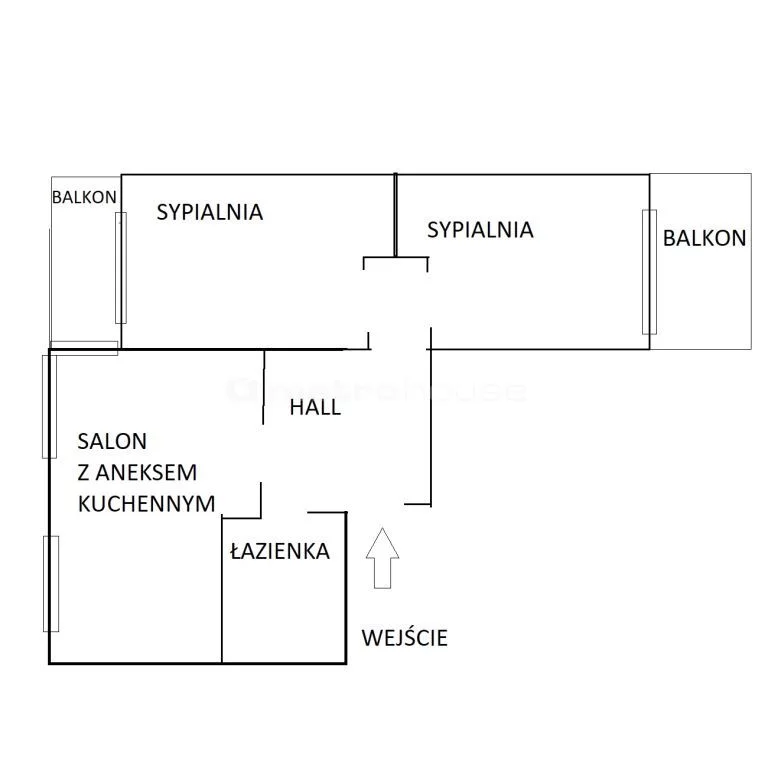 3 pokoje, mieszkanie 69,67 m², piętro 2, oferta nr , WAZU046, Skierniewice, Mickiewicza