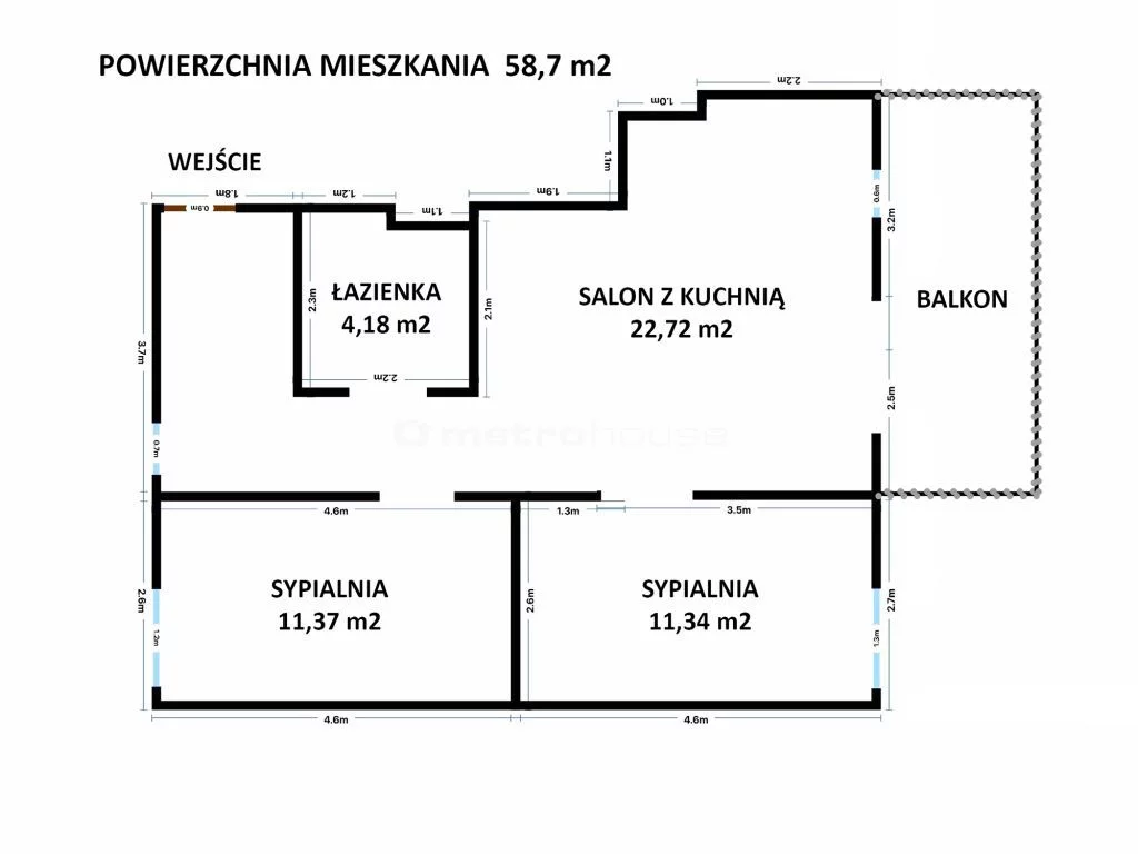3 pokoje, mieszkanie 58,70 m², piętro 1, oferta nr , SMGUGO688, Bielsko-Biała, Mieszka I