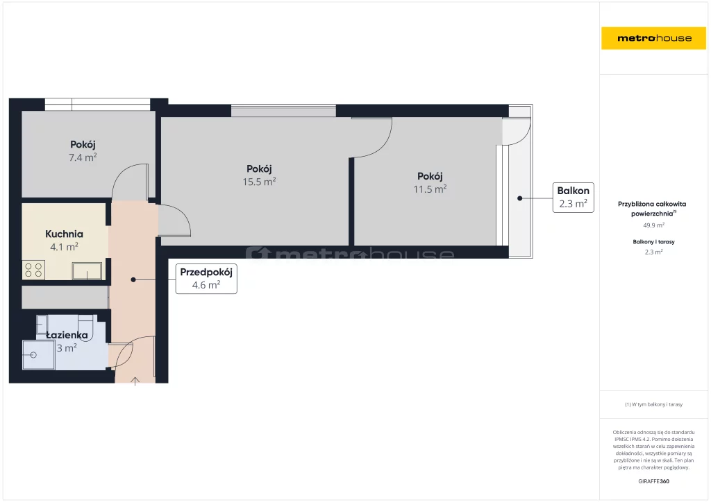 3 pokoje, mieszkanie 45,92 m², piętro 4, oferta nr , SMTABE890, Katowice, Mieszka I