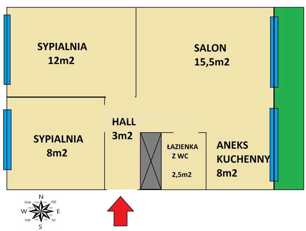 Mieszkanie na sprzedaż, 48,23 m², 3 pokoje, 3 piętro, oferta nr SMHEJO231