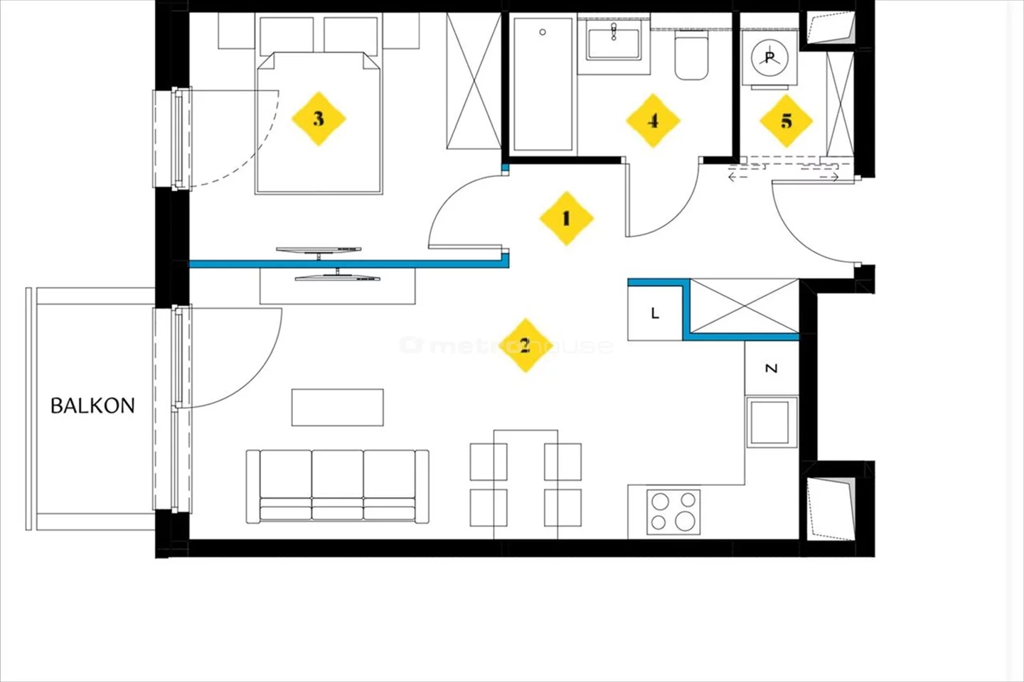 Mieszkanie 39,25 m², piętro 1, oferta nr , KUGE785, Gąski, Nadbrzeżna