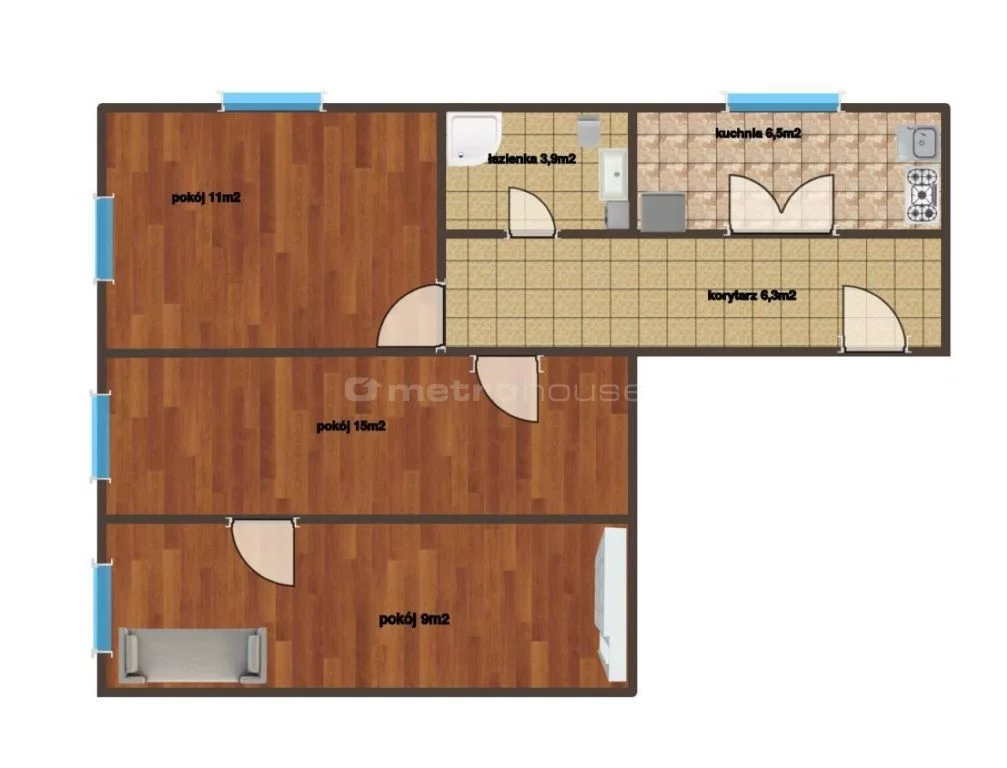 3 pokoje, mieszkanie 52,10 m², piętro 1, oferta nr , SMGINI484, Oleśnica