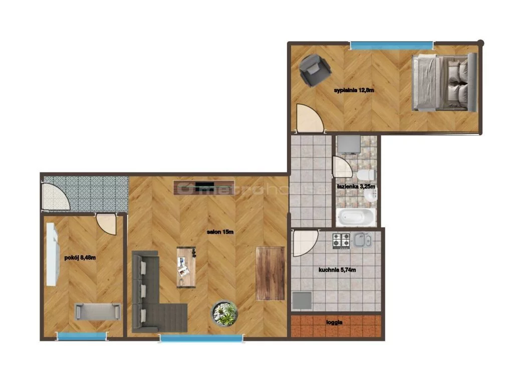 3 pokoje, mieszkanie 52,40 m², piętro 3, oferta nr , SMLELY575, Oleśnica