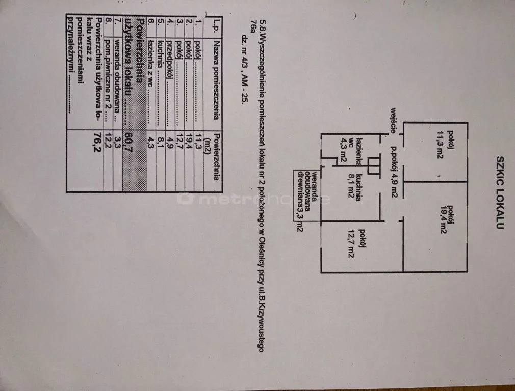 3 pokoje, mieszkanie 60,70 m², parter, oferta nr , SMFAPO189, Oleśnica