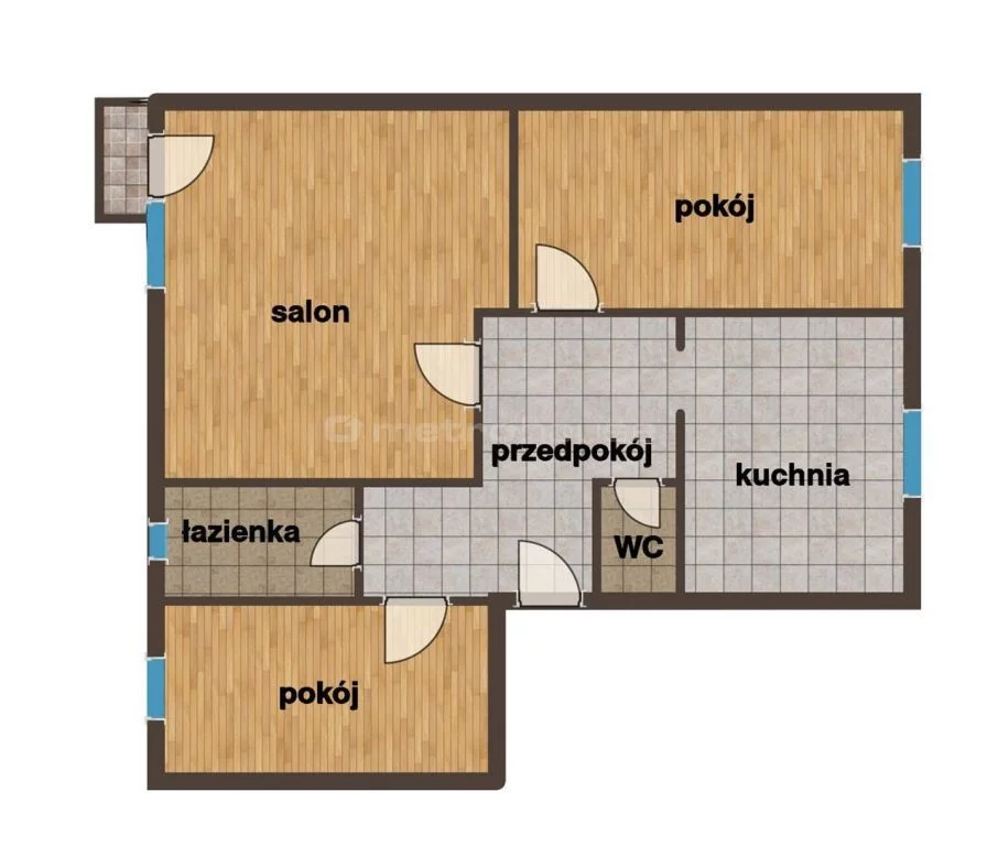 3 pokoje, mieszkanie 60,50 m², piętro 5, oferta nr , SMREHI903, Olsztyn, Nagórki, Orłowicza