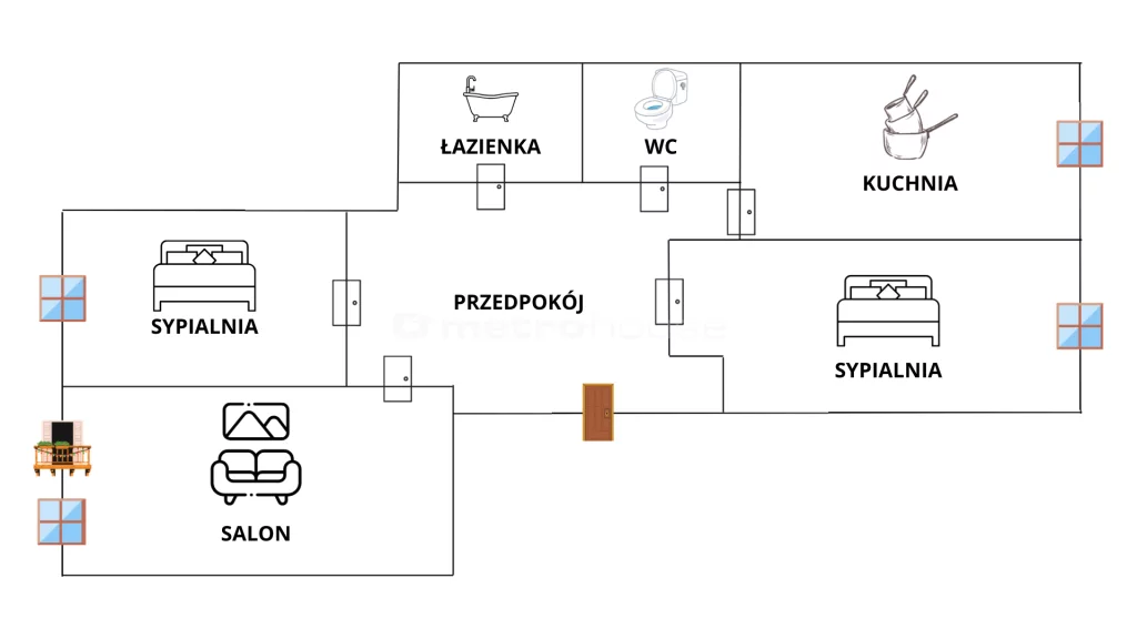 3 pokoje, mieszkanie 57,65 m², piętro 1, oferta nr , SMKONA960, Biała Podlaska, Orzechowa
