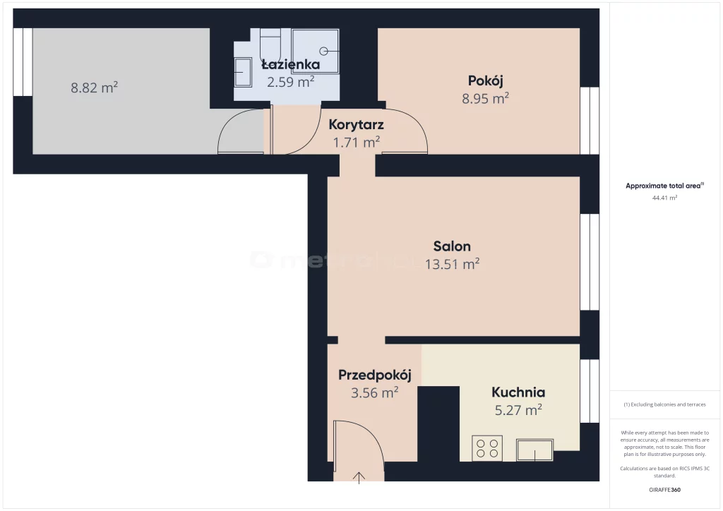 3 pokoje, mieszkanie 44,41 m², piętro 3, oferta nr , SMVIGA699, Przasnysz, Osiedlowa