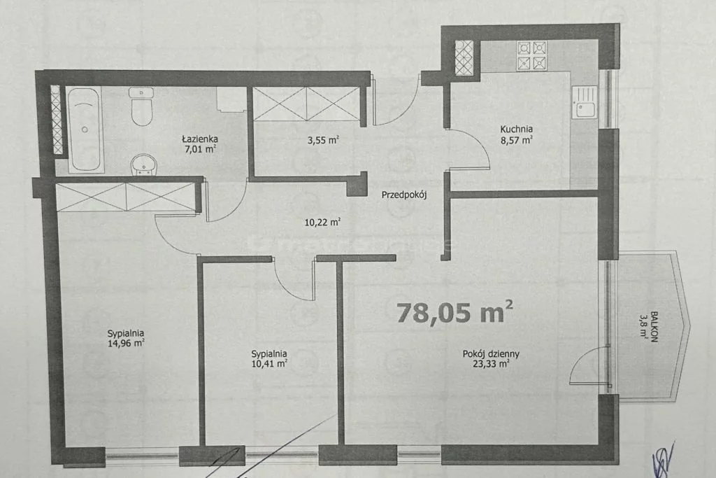 3 pokoje, mieszkanie 78,05 m², piętro 7, oferta nr , SMDITI568, Piaseczno, Pawia