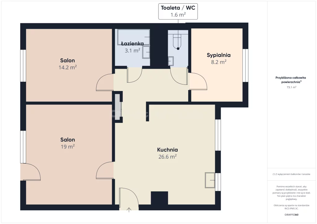 3 pokoje, mieszkanie 72,00 m², piętro 4, oferta nr , SMTEVA733, Zawiercie, Południowa