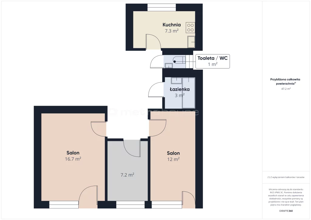 3 pokoje, mieszkanie 55,00 m², piętro 1, oferta nr , SMRURA173, Zawiercie, Pomorska