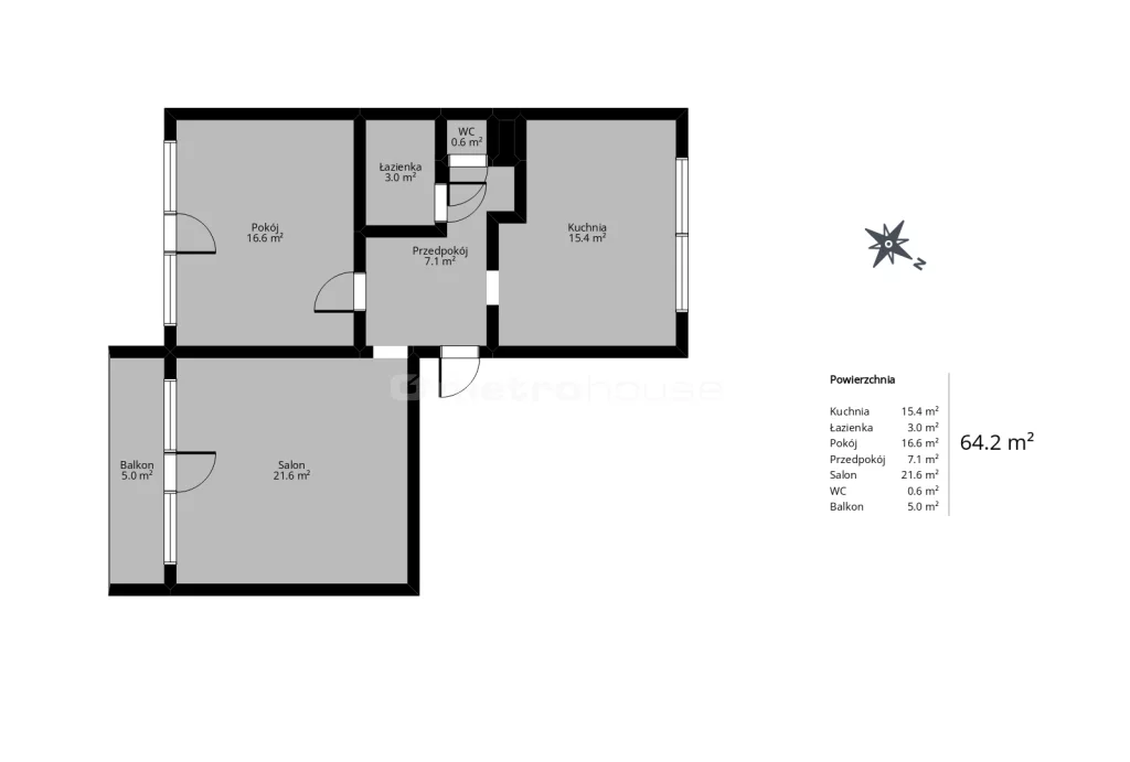3 pokoje, mieszkanie 64,22 m², piętro 2, oferta nr , SMMAPU608, Łódź, Polesie, Polesie, Popiełuszki
