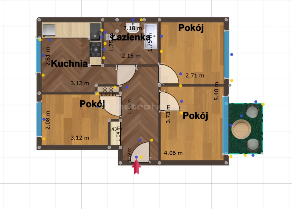 3 pokoje, mieszkanie 61,47 m², piętro 3, oferta nr , SMKASA729, Biała Podlaska, Sidorska
