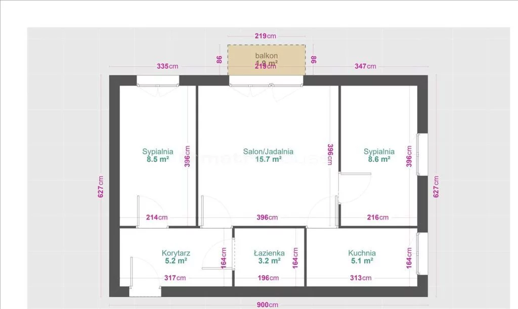 3 pokoje, mieszkanie 47,87 m², piętro 3, oferta nr , XYBA338, Szczytno, Sikorskiego