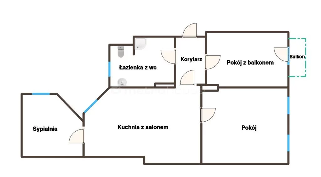 3 pokoje, mieszkanie 74,17 m², piętro 1, oferta nr , SMVIRY220, Witnica, Sikorskiego