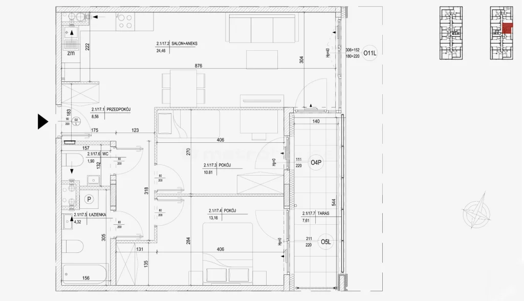 3 pokoje, mieszkanie 62,74 m², piętro 1, oferta nr , SMVALE941, Skarżysko-Kamienna
