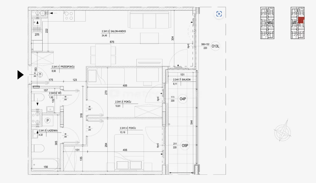 3 pokoje, mieszkanie 62,68 m², piętro 3, oferta nr , SMTEGE148, Skarżysko-Kamienna