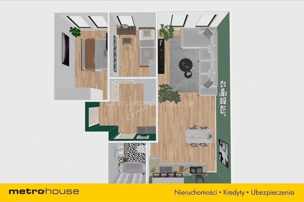 3 pokoje, mieszkanie 62,57 m², piętro 1, oferta nr , SMKOHY804, Pabianice, Skłodowskiej-Curie