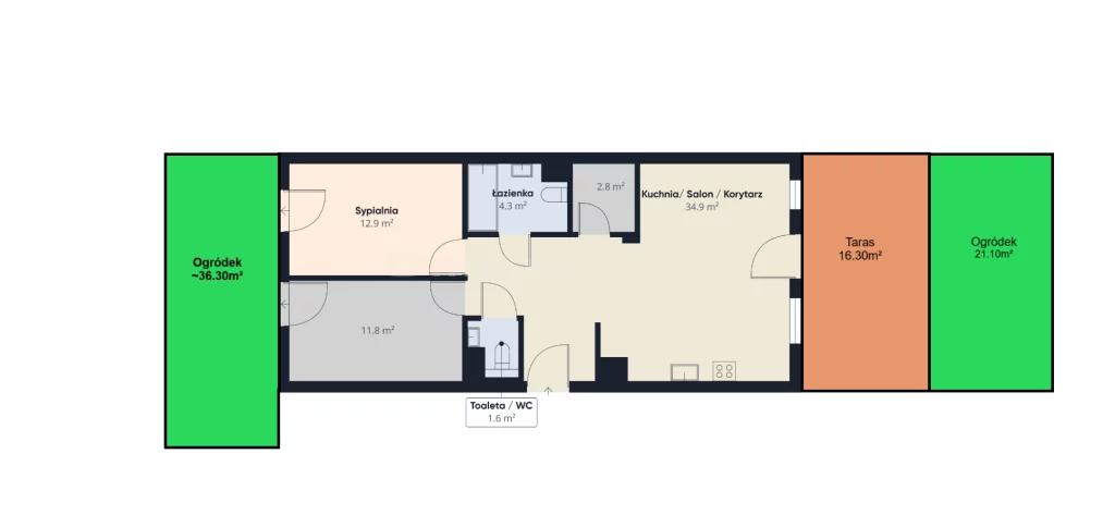 3 pokoje, apartament 69,26 m², parter, oferta nr , SMSOPI899, Warszawa, Wilanów, Wilanów, Teodorowicza