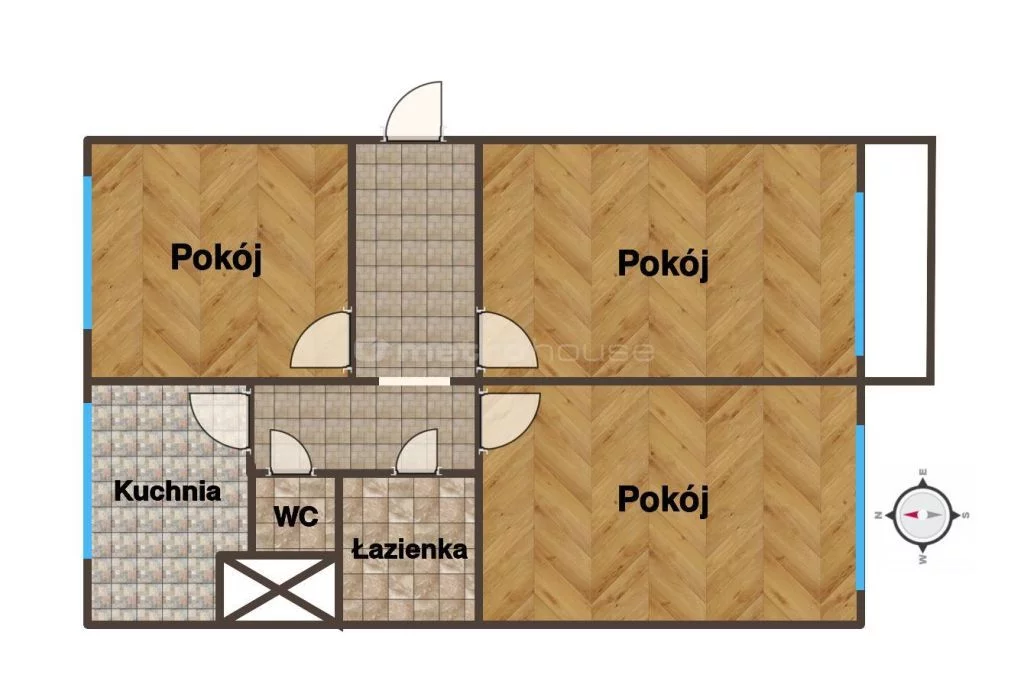 3 pokoje, mieszkanie 62,71 m², piętro 3, oferta nr , SMDEKA413, Łódź, Bałuty, Bałuty, Urzędnicza