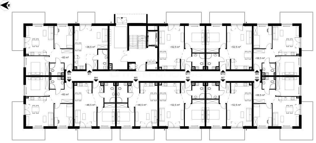 3 pokoje, mieszkanie 57,71 m², piętro 1, oferta nr , SMFUGI360, Chojnice, Wielewska