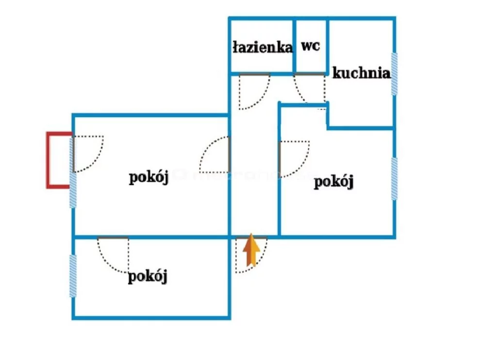 3 pokoje, mieszkanie 48,11 m², piętro 2, oferta nr , SMSOSY103, Pabianice, Wileńska