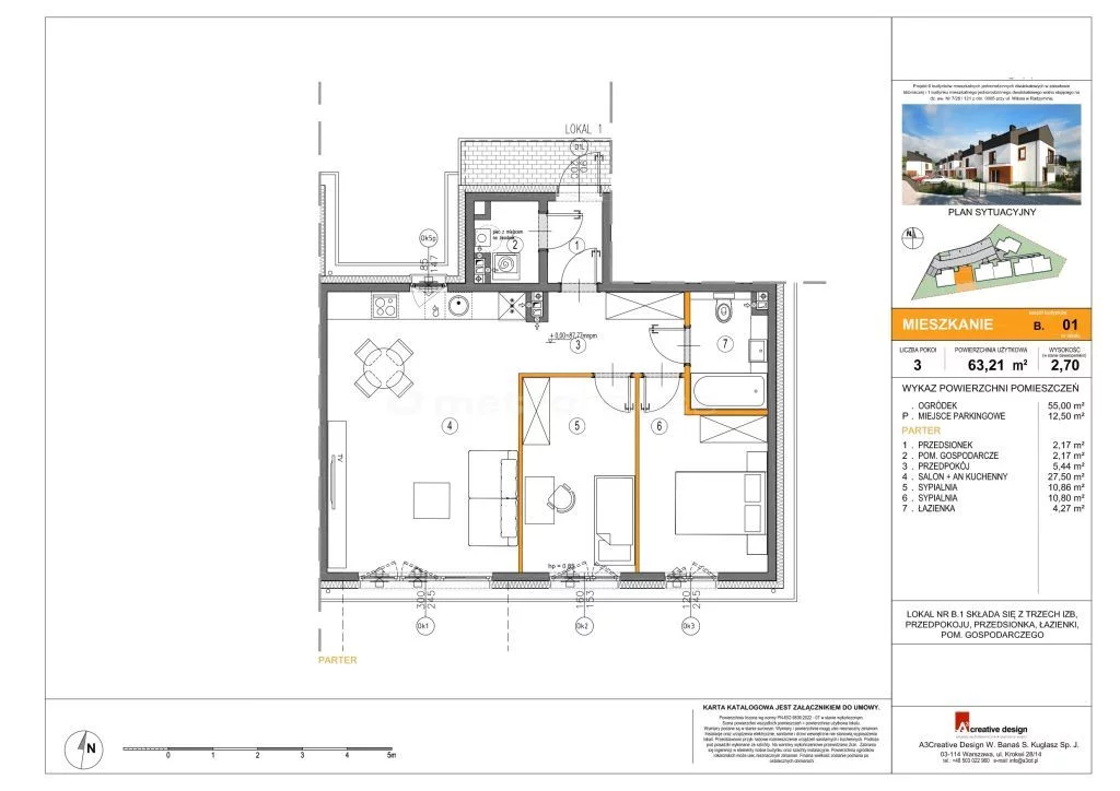 3 pokoje, mieszkanie 63,21 m², parter, oferta nr , SMVURE767, Radzymin, Witosa