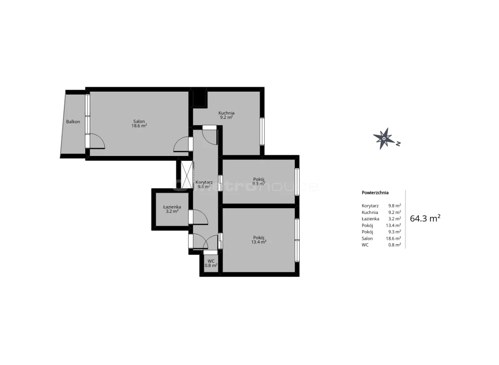 3 pokoje, mieszkanie 64,32 m², piętro 5, oferta nr , SMDADA709, Łódź, Śródmieście, Śródmieście, Wodna
