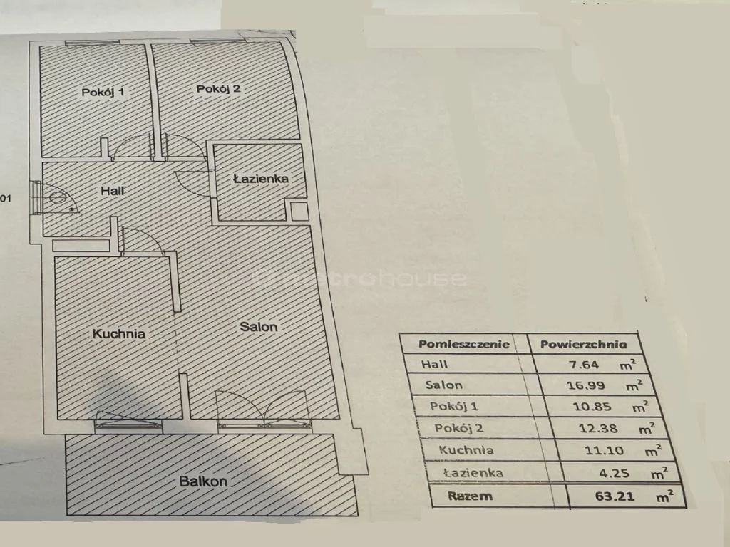 3 pokoje, mieszkanie 63,21 m², piętro 1, oferta nr , SMZOTI954, Warszawa, Mokotów, Mokotów, Woronicza