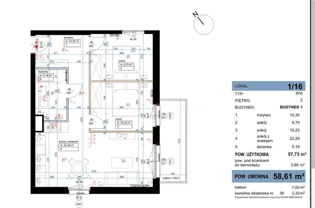 3 pokoje, mieszkanie 58,61 m², piętro 2, oferta nr , SMFOZY397, Zalasewo