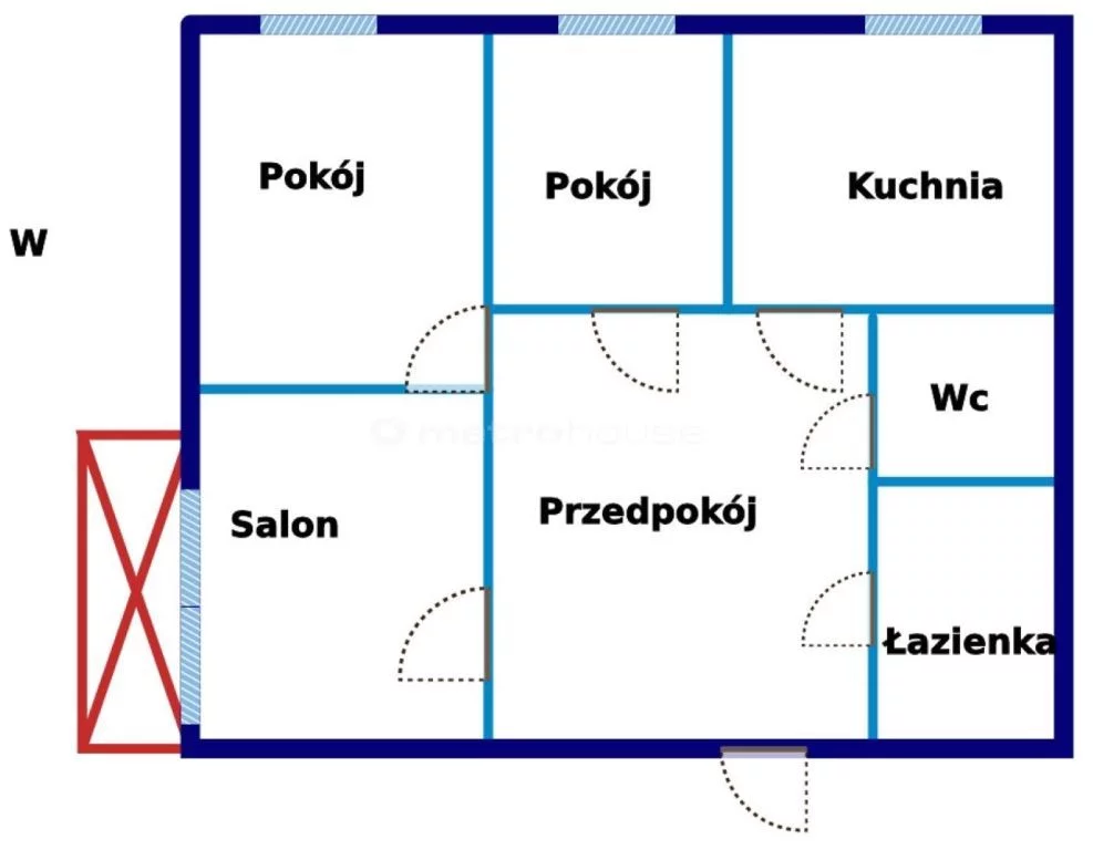 3 pokoje, mieszkanie 61,00 m², piętro 2, oferta nr , SMBACY647, Zgierz