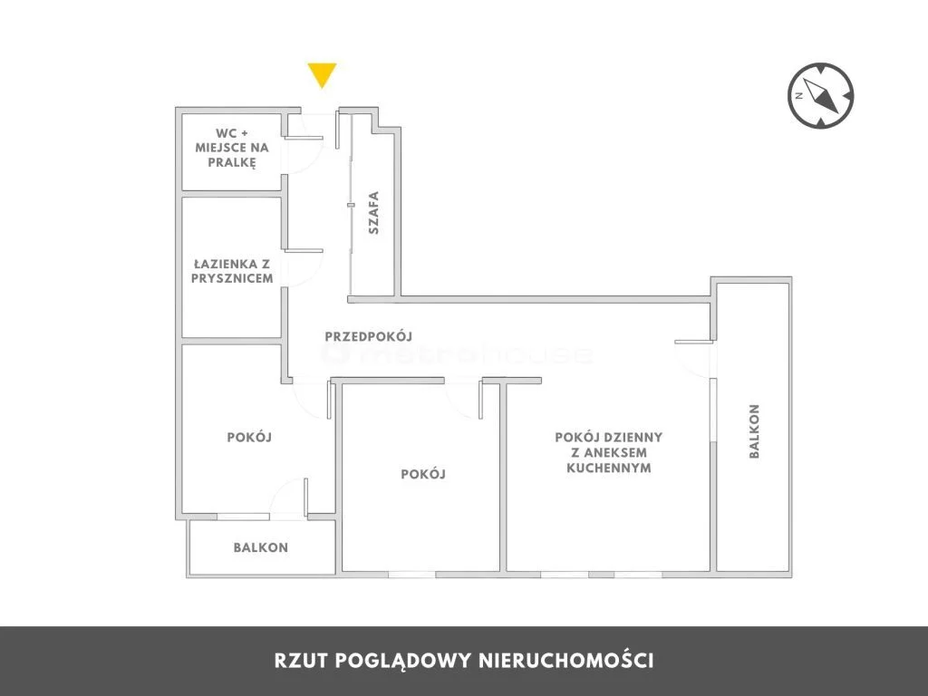 3 pokoje, mieszkanie 65,99 m², piętro 4, oferta nr , SMJADY206, Kołobrzeg, Żurawia