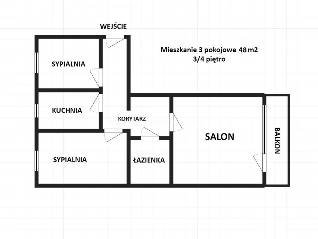 3 pokoje, mieszkanie 47,90 m², piętro 3, oferta nr , SMDOTA783, Bielsko-Biała, Stare Bielsko, Zwierzyniecka