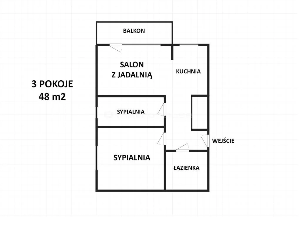 3 pokoje, mieszkanie 48,00 m², piętro 1, oferta nr , WMHANY584, Bielsko-Biała, Siemiradzkiego