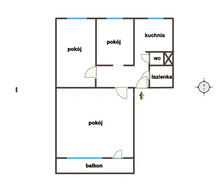 3 pokoje, mieszkanie 60,80 m², piętro 4, oferta nr , WMMIDO661, Pabianice, Skargi