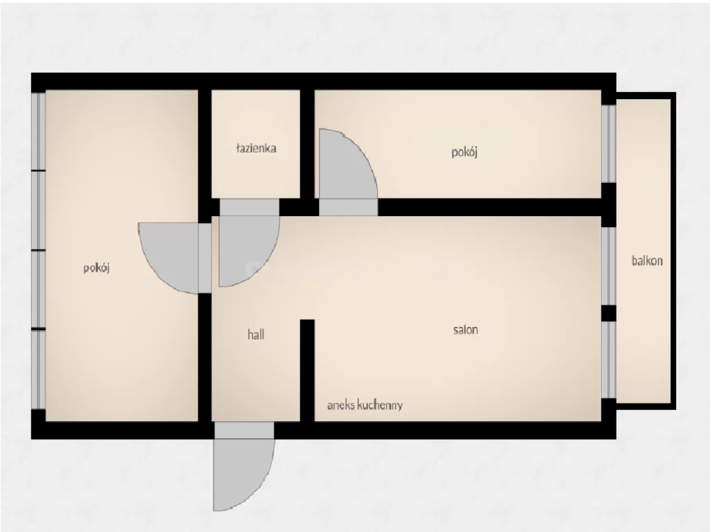 Mieszkanie do wynajęcia, 44,59 m², 3 pokoje, 4 piętro, oferta nr WMDERE286