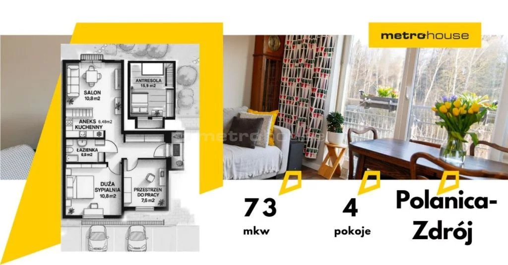 4 pokoje, apartament 73,20 m², piętro 3, oferta nr , SMGAHE190, Polanica-Zdrój, Aleja Zwycięzców