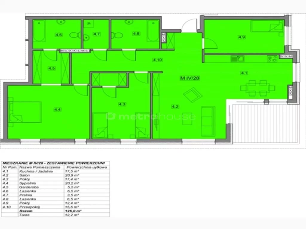 4 pokoje, mieszkanie 123,23 m², piętro 4, oferta nr , SMJIRI934, Busko-Zdrój, Broniewskiego