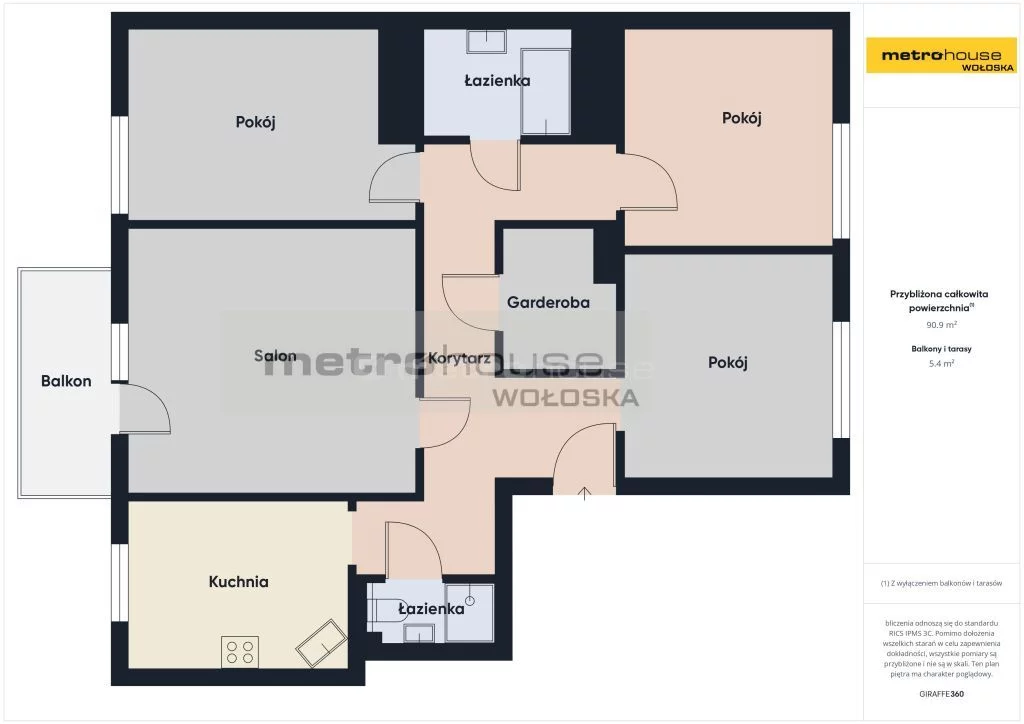4 pokoje, mieszkanie 91,50 m², piętro 1, oferta nr , SMROMO809, Warszawa, Białołęka, Białołęka, Ceramiczna
