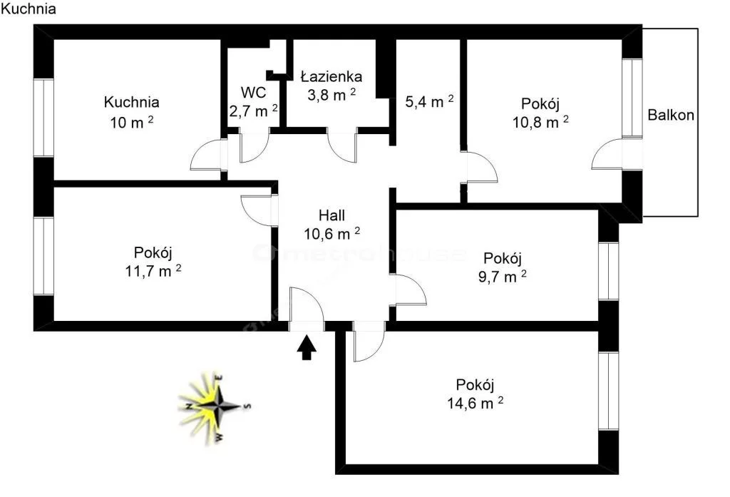 Mieszkanie na sprzedaż, 79,30 m², 4 pokoje, 2 piętro, oferta nr SMGUNU526