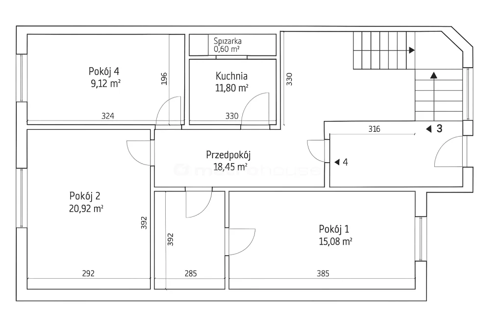 4 pokoje, mieszkanie 116,00 m², piętro 1, oferta nr , SMBEVO667, Wrocław, Krzyki-Partynice, Krzyki, Gajowa