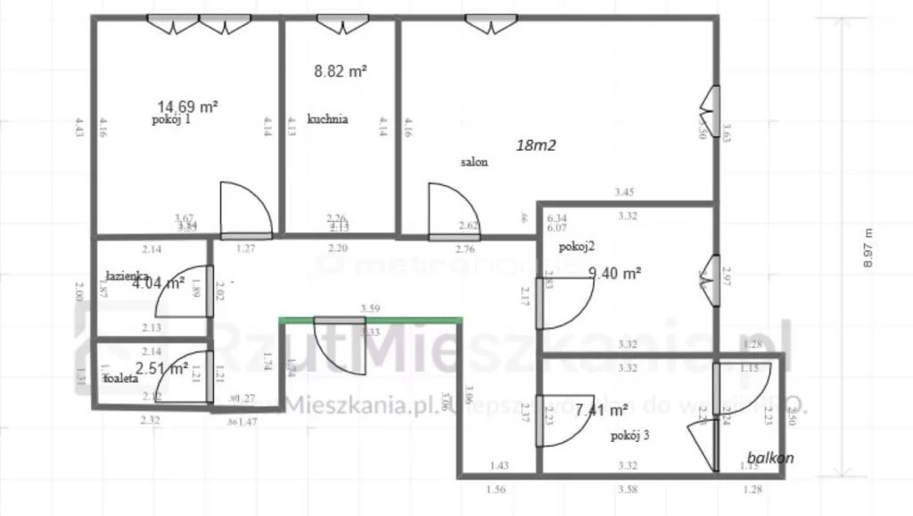 Mieszkanie czteropokojowe 73,90 m², Chorzów, Górnicza, Sprzedaż