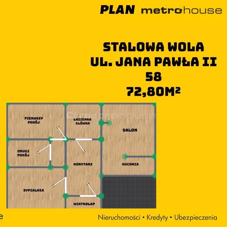 4 pokoje, mieszkanie 72,80 m², parter, oferta nr , SMHUGU731, Stalowa Wola, Jana Pawła II