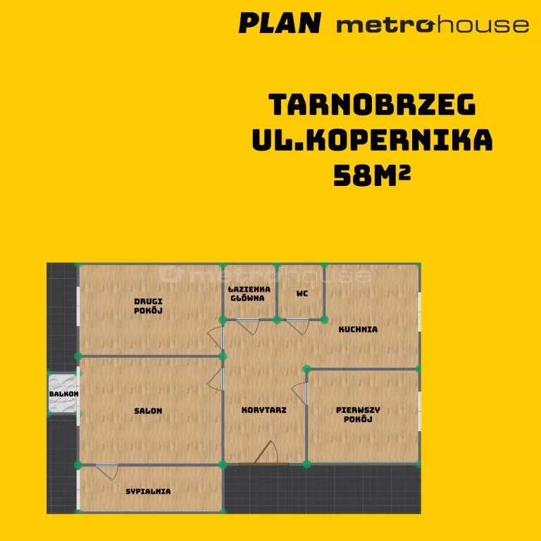 4 pokoje, mieszkanie 58,00 m², piętro 1, oferta nr , SMDORE936, Tarnobrzeg, Kopernika