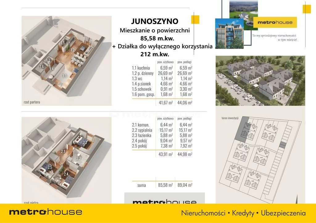 4 pokoje, mieszkanie 89,04 m², parter, oferta nr , SMPAKA807, Junoszyno, Łąkowa